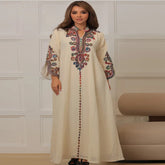 عباية إسلامية للنساء فساتين الحفلات مطرزة رداء طويل عيد رمضان دبي عبايات قفطان جلابية عربية متواضعة فيستدوس المغرب